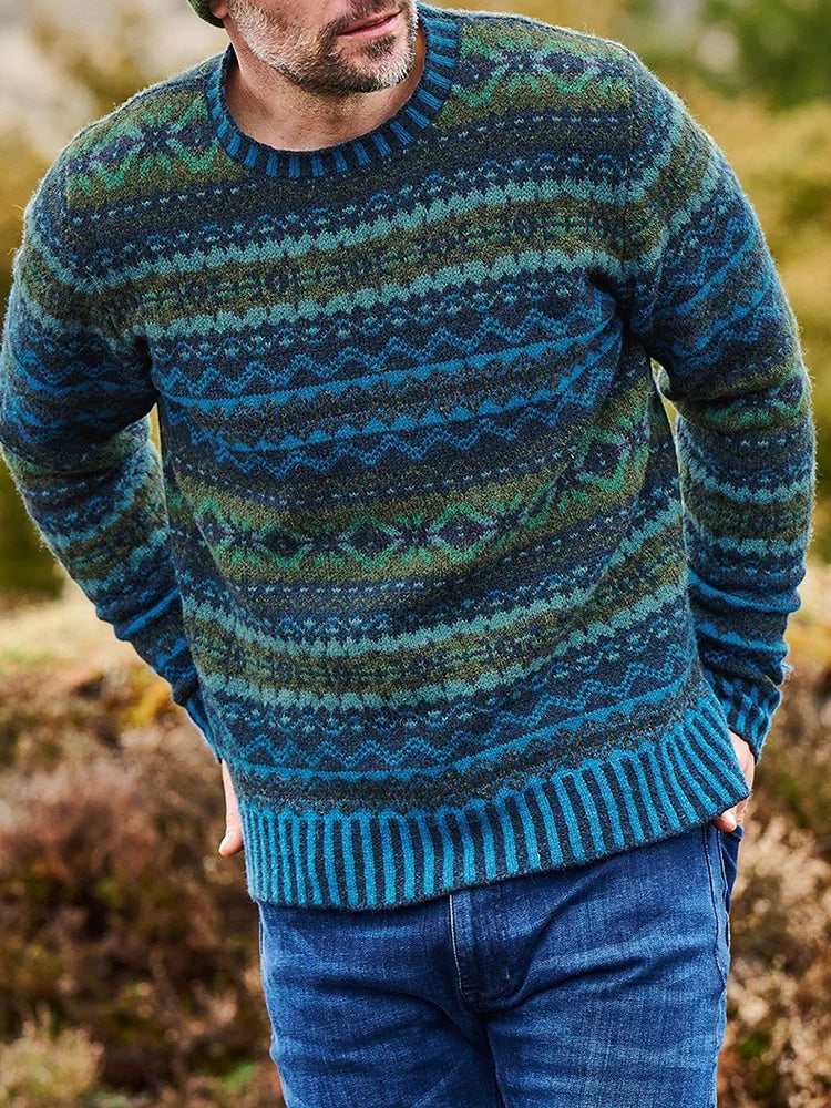 Pull rétro col rond pour femme