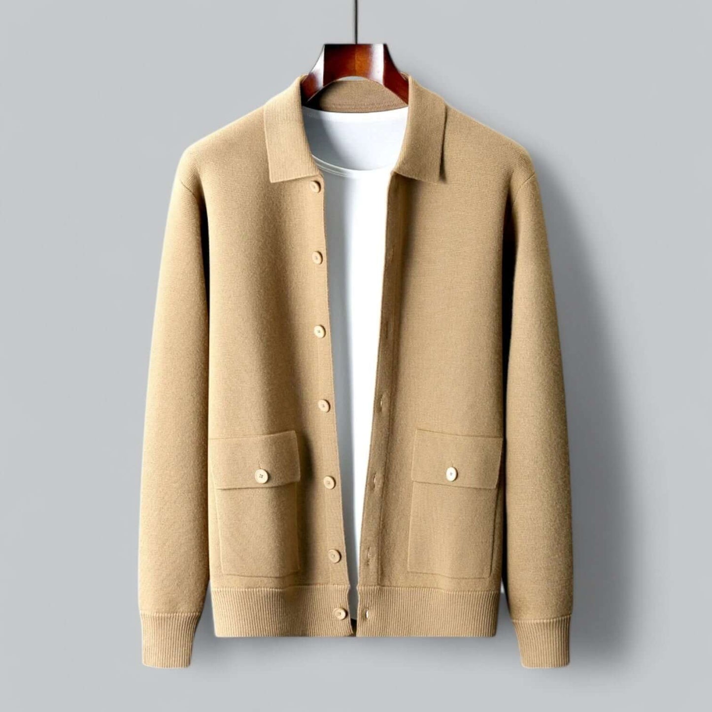 Cardigan homme en cachemire, coupe moderne, noir