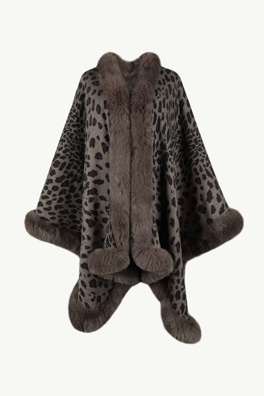 Poncho élégant motif léopard grande taille