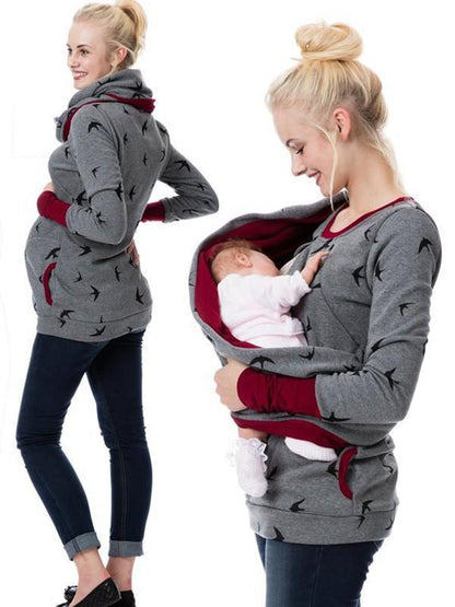Pull-over de grossesse Allaitement Pratique Imprimé floral
