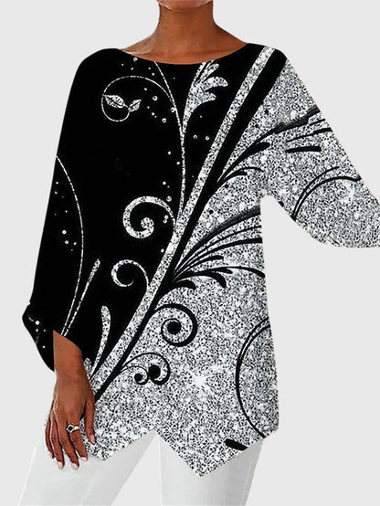 Haut à manches longues pour femmes, motif papillon