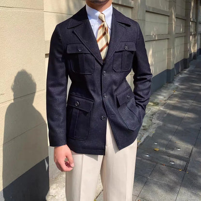 Manteau d'hiver élégant pour femme, col tailleur