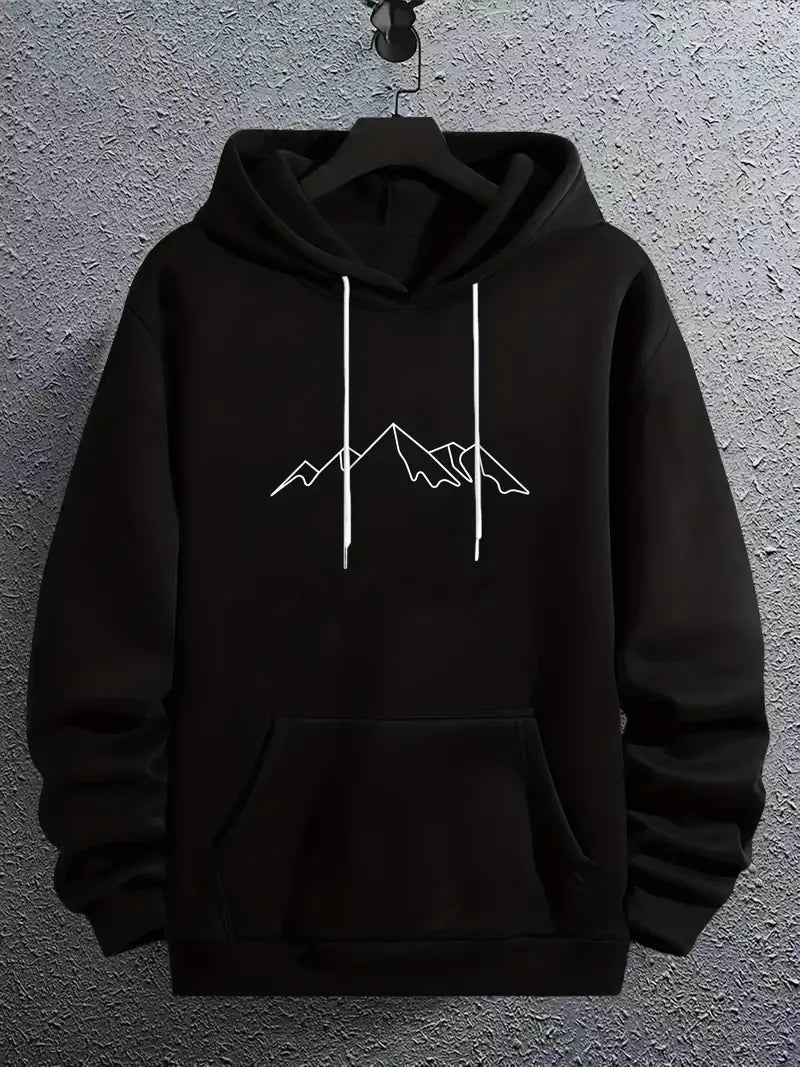 Sweat à capuche pour homme Motif Montagne Tendance