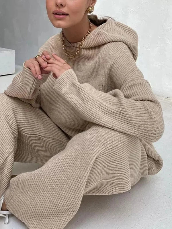Ensemble Sweat à Capuche et Pantalon Rayé pour Femme