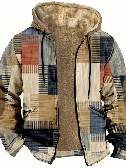 Retro-Farbblock-Jacke Vintage-Stil Herren - IdealeKleiden