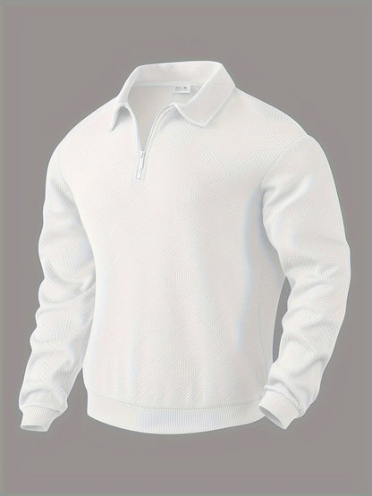 Pull pour homme, col zippé 1/4, style moderne