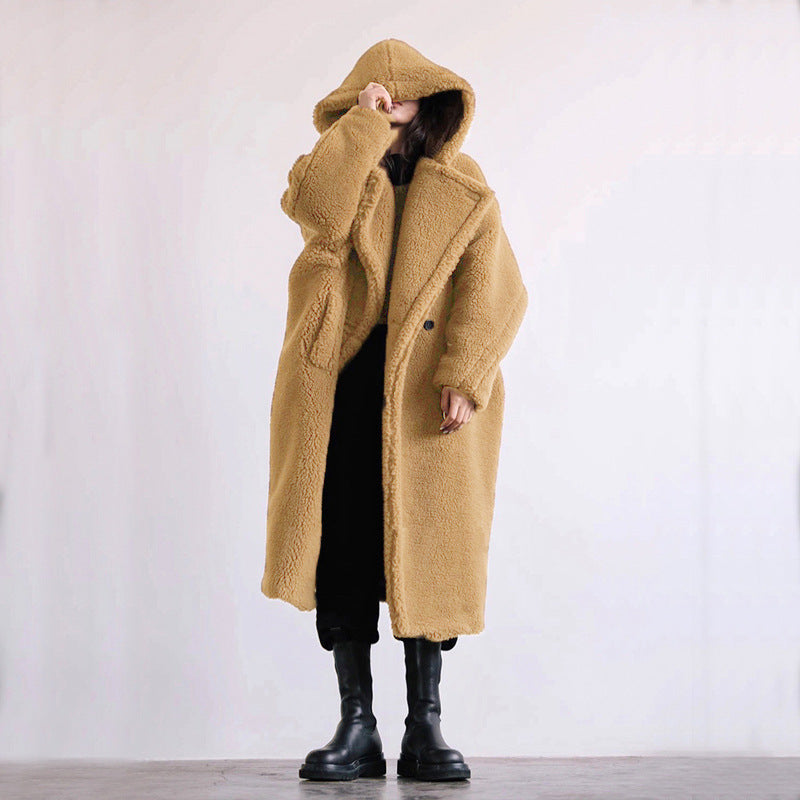 Robe d'hiver matelassée longue à boutons pour femme