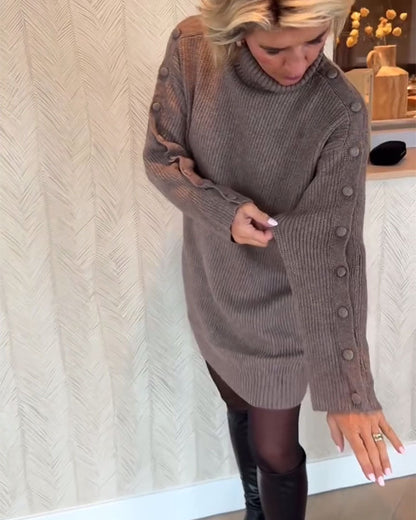 Robe pull femme moderne boutons