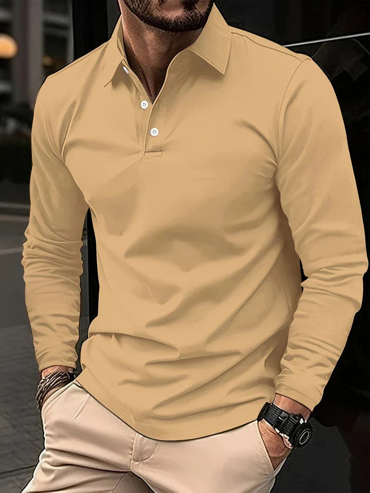 Polo à manches longues moderne pour homme