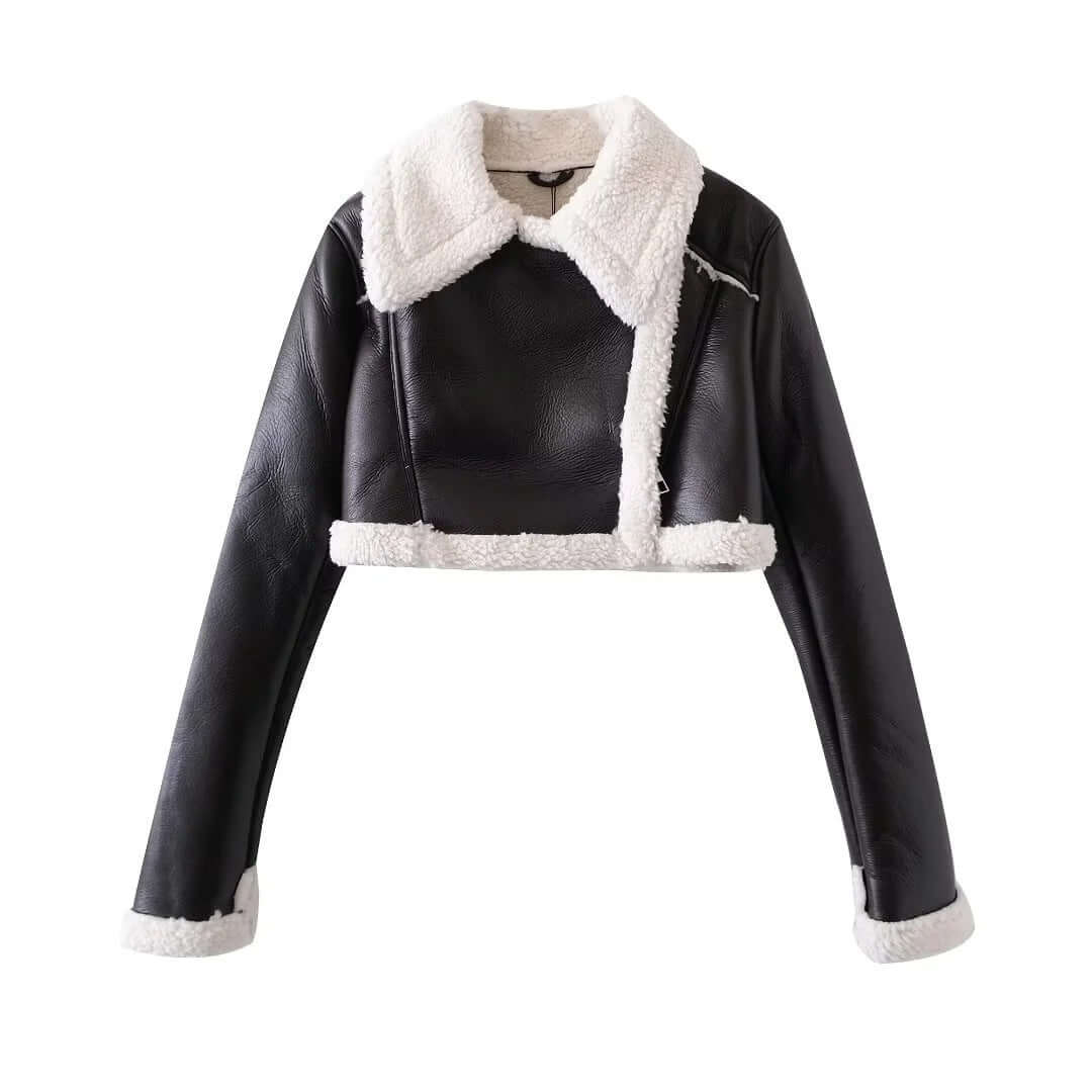 Veste d'hiver pour femme chaude doublée de fourrure