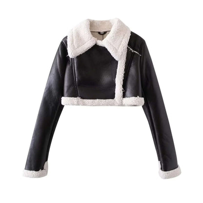 Veste d'hiver pour femme chaude doublée de fourrure