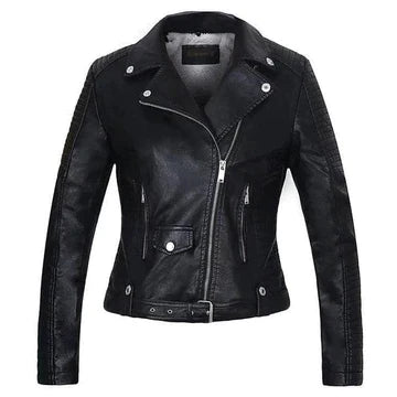 Mia - Veste en cuir de luxe pour femme élégante noire