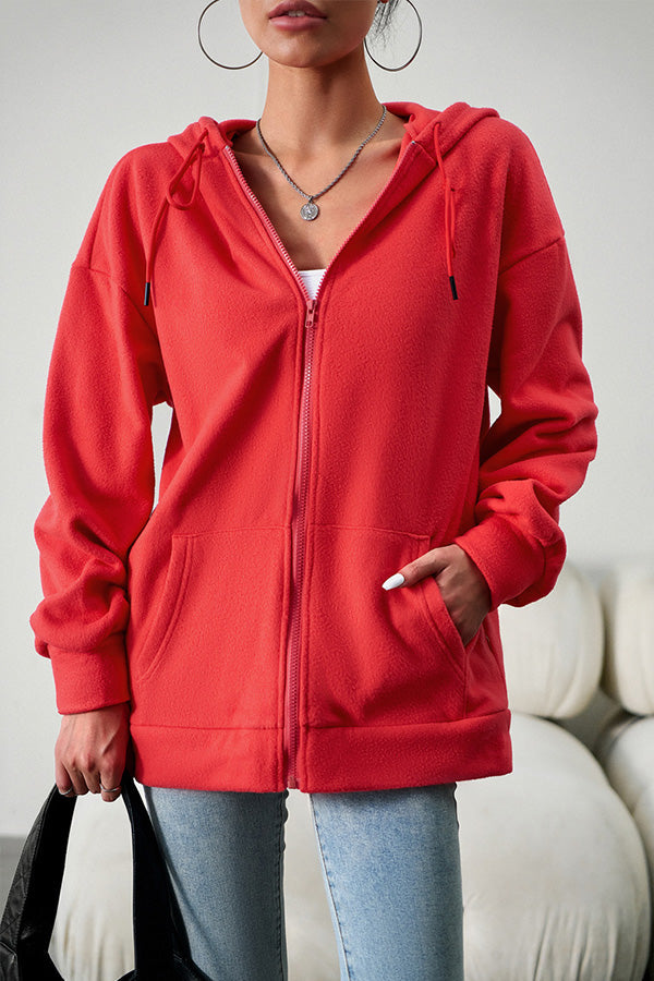 Bequemer Pullover Cardigan mit Kapuze - IdealeKleiden
