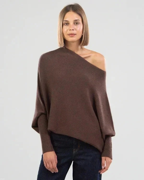 Veste asymétrique en molleton style épaules dénudées