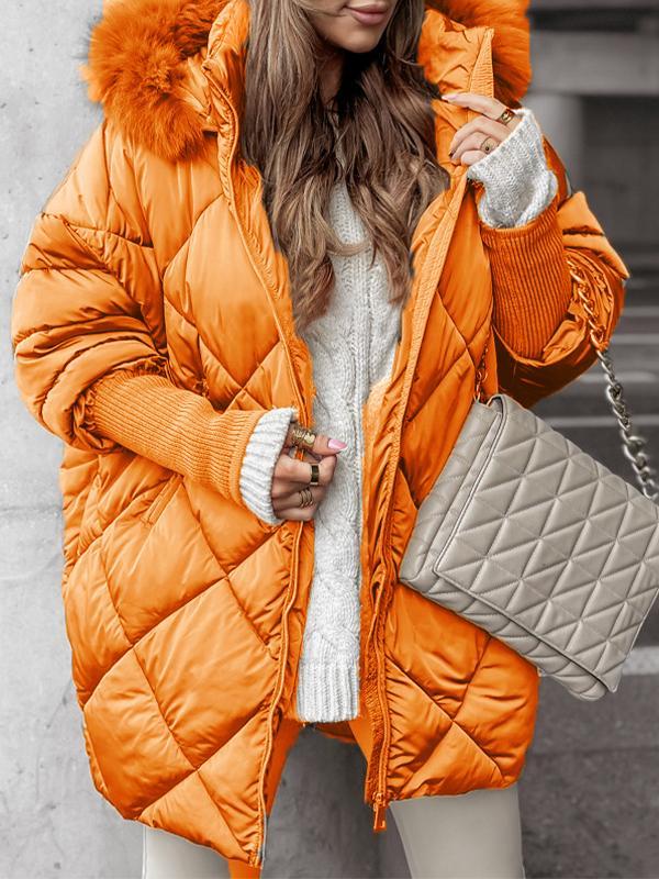 Veste classique pour femme à capuche en coton