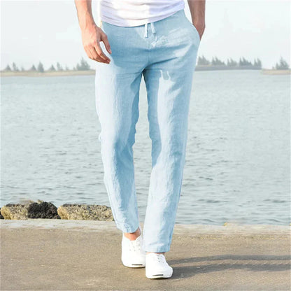 Pantalon en lin homme léger confortable été
