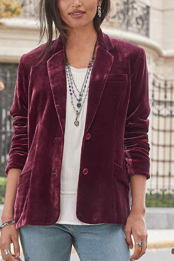 Veste élégante pour femme en velours unie moderne