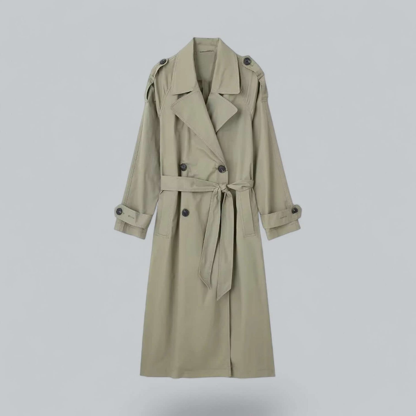 Trench-coat stylé pour femme, double doublure, ceinture