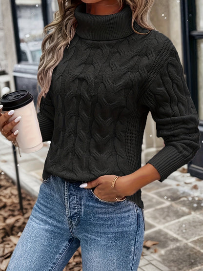 Pull col roulé doux pour femme aspect cachemire