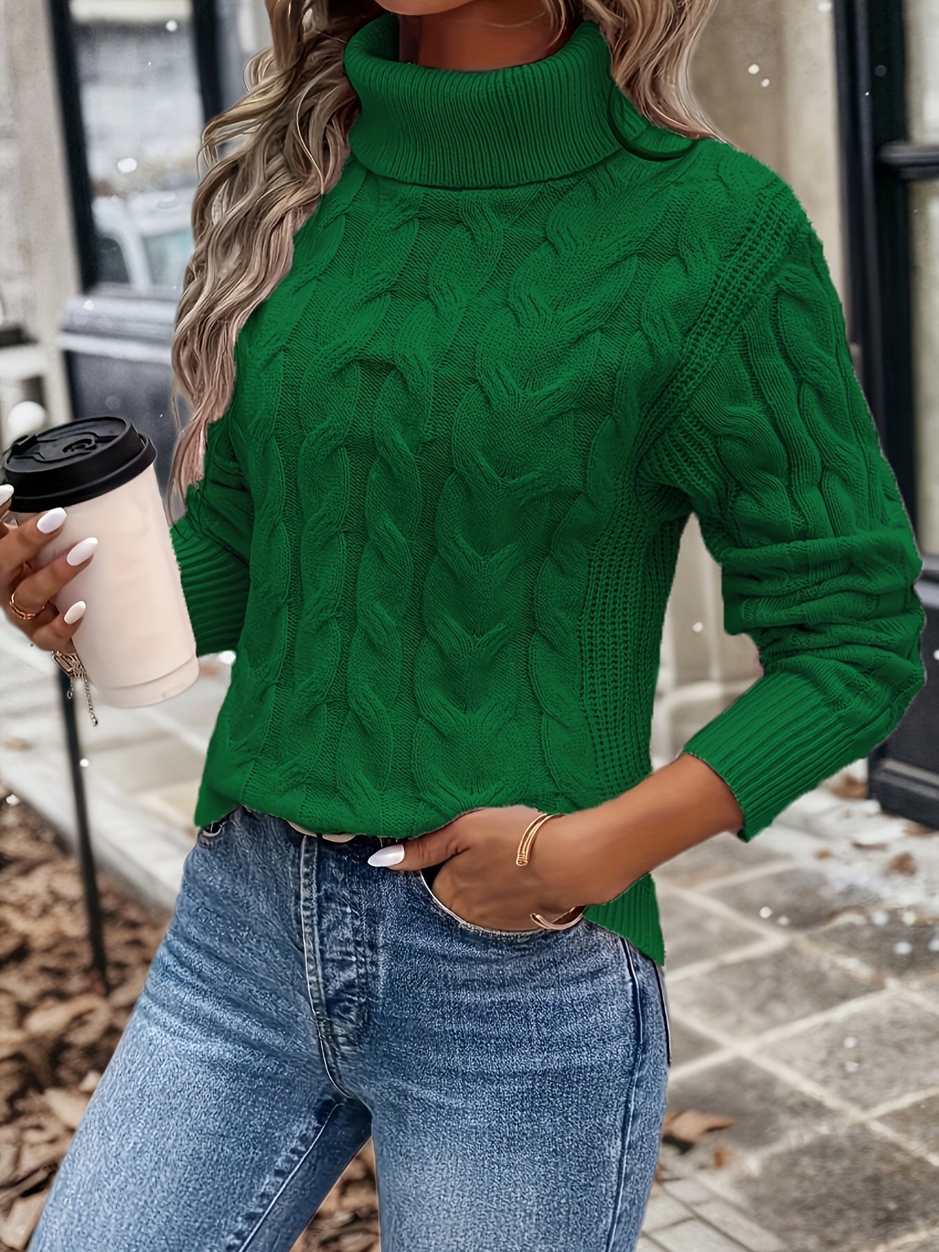 Pull col roulé doux pour femme aspect cachemire