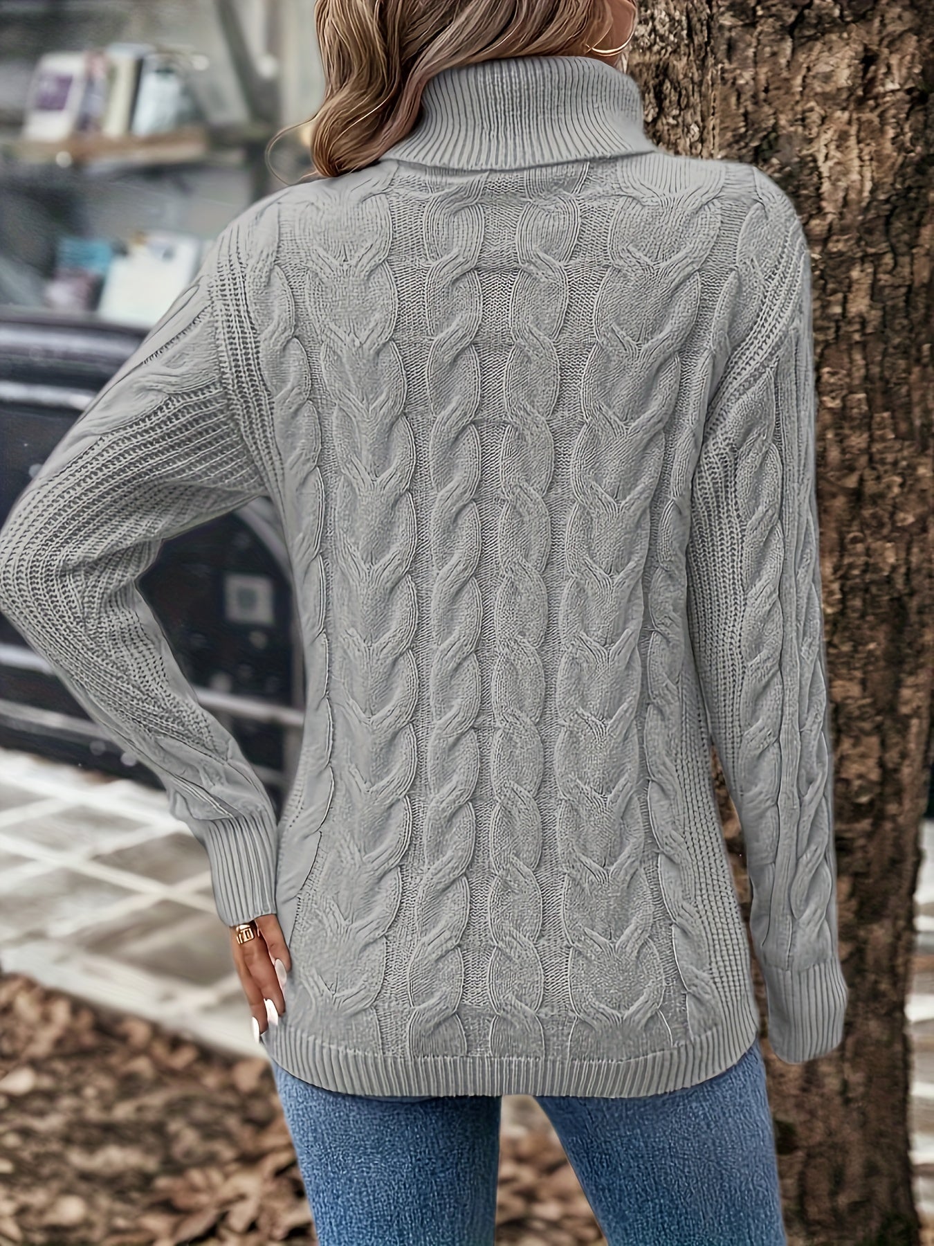 Weiche Damen Rollkragen Pullover Kaschmir Look - IdealeKleiden