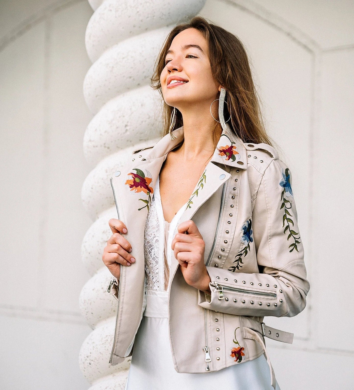 Veste d'été femme motif floral élégante