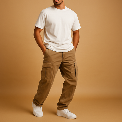 Pantalon homme coupe droite poches fonctionnelles