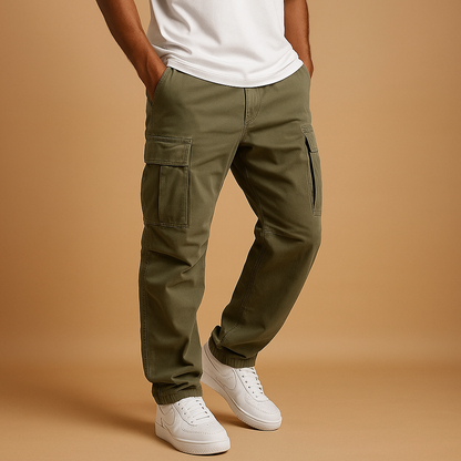 Pantalon homme coupe droite poches fonctionnelles