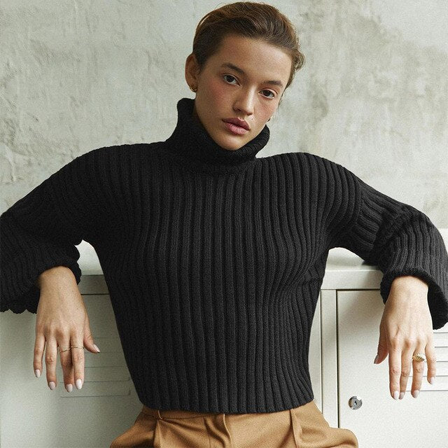 Pull col roulé élégant pour femme