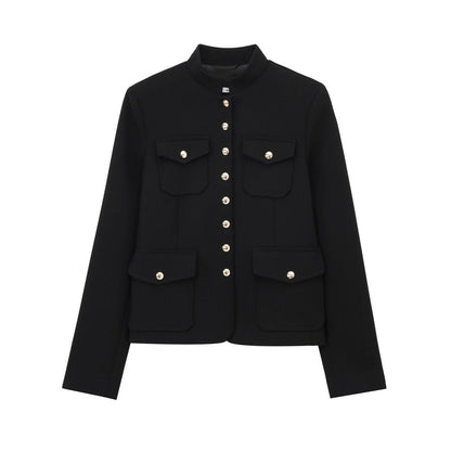 Veste d'officier courte Élegante Boutons dorés
