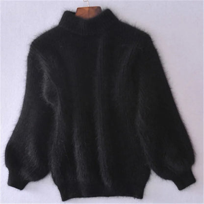 Pull en angora doux pour femme, décontracté et chic