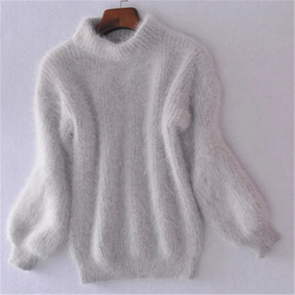 Pull en angora doux pour femme, décontracté et chic