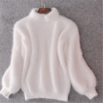 Pull en angora doux pour femme, décontracté et chic