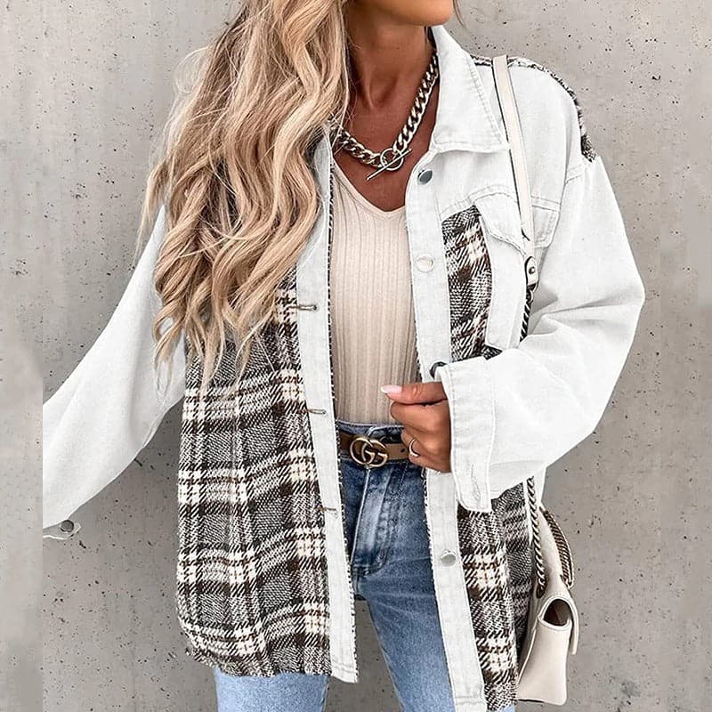 Surchemise carreaux oversize à manches longues