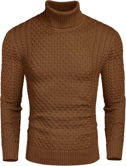 Pull en tricot à col roulé confortable pour homme