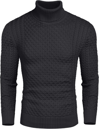 Pull en tricot à col roulé confortable pour homme
