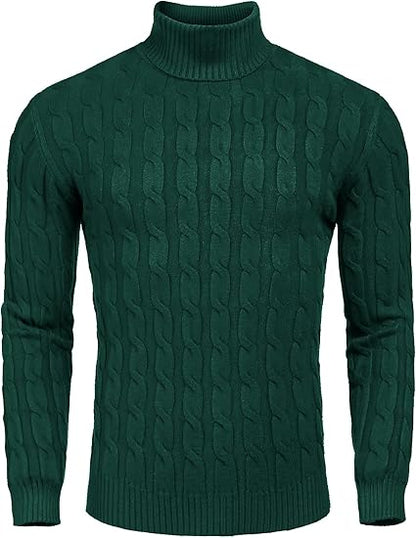 Pull en tricot à col roulé confortable pour homme