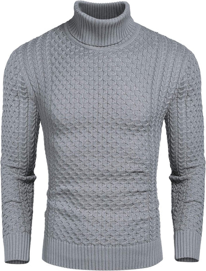 Pull en tricot à col roulé confortable pour homme