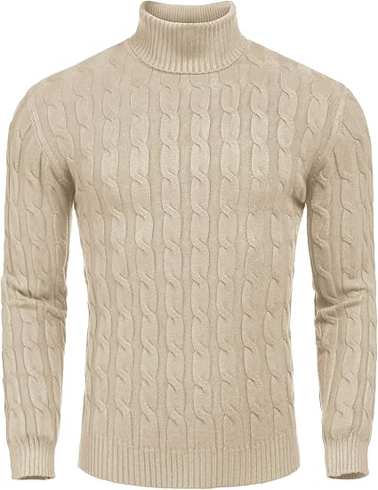 Pull en tricot à col roulé confortable pour homme