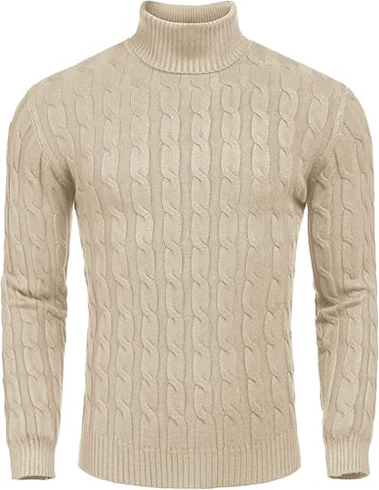 Pull en tricot à col roulé confortable pour homme