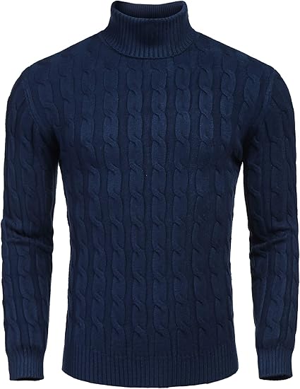 Pull en tricot à col roulé confortable pour homme