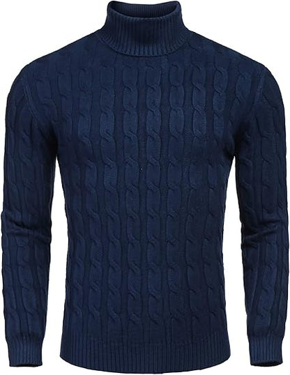 Pull en tricot à col roulé confortable pour homme