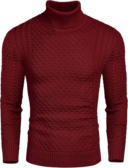 Pull en tricot à col roulé confortable pour homme