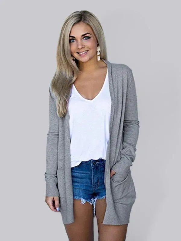 Cardigan en tricot doux pour femme, pull moderne