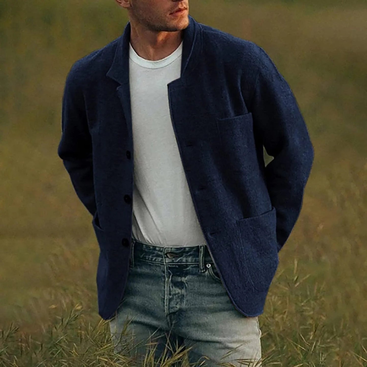 Blazer homme élégant coupe slim moderne