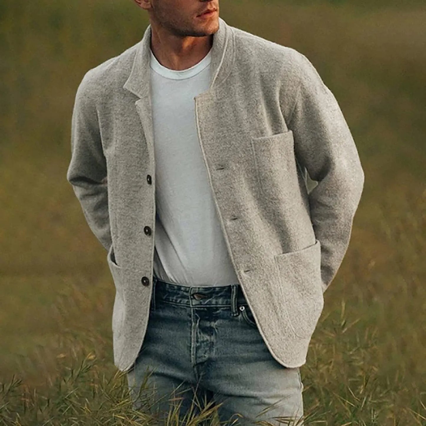 Blazer homme élégant coupe slim moderne