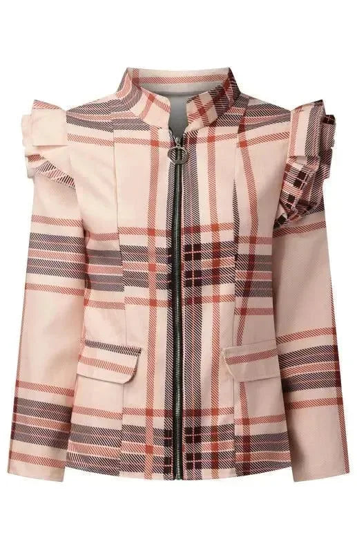 Manteau court femme décontracté Imprimé Moderne