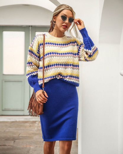 Ensemble 2 pièces femme : pull et jupe élégants