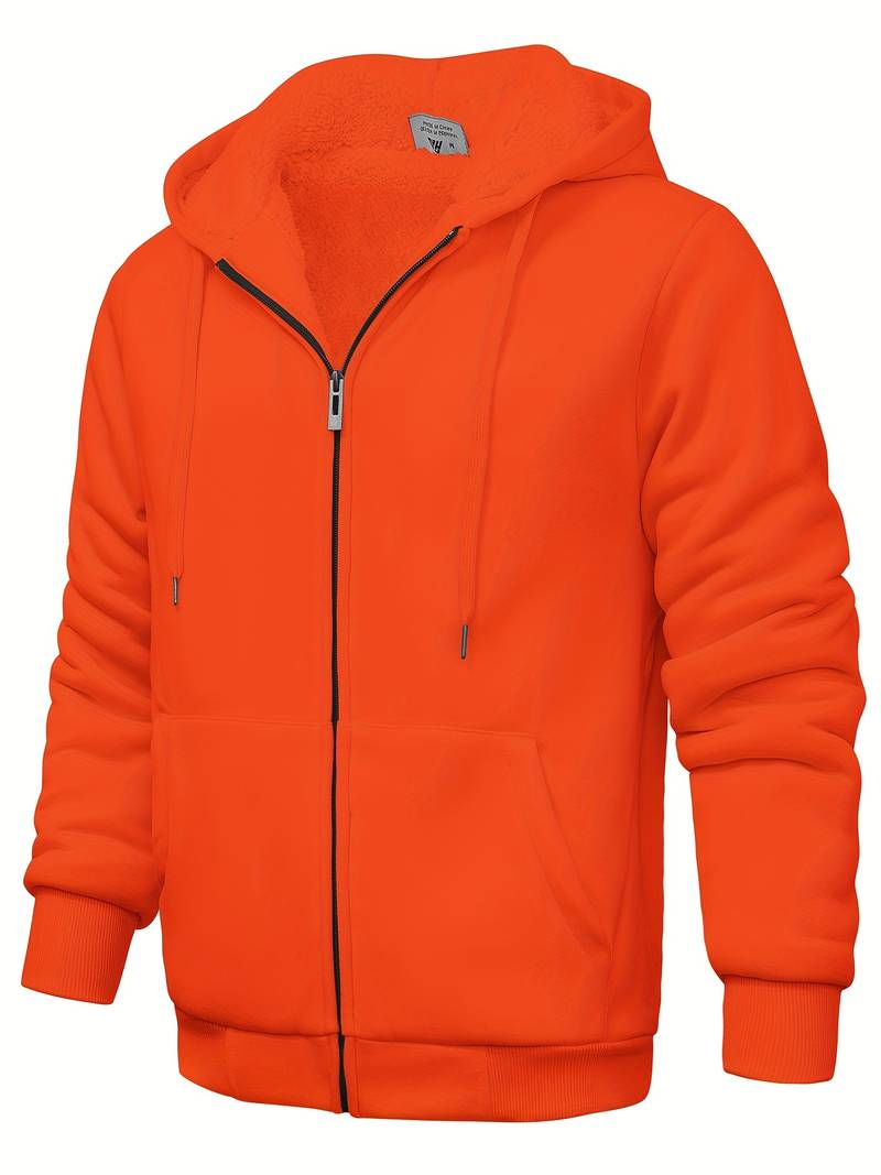 Pull à capuche uni avec fermeture éclair moderne