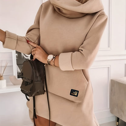 Kapuzen Sweatkleid Bequem Sportlich - IdealeKleiden